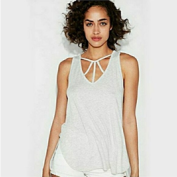 Express One Eleven Strappy London oversized gray modal blend Tank top blouse-M - Picture 1 of 8